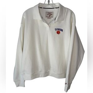 Clemson Tigers League 91 NWT Women’s White Collegiate Collared Pullover Medium